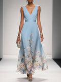 Women's Floral Print Wedding Guest Dress A-Line 1