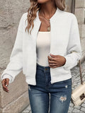 Quilted Bomber Jacket for Women, Cropped Zip Front 5
