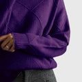 Dagny | Oversized Turtleneck Sweater with Diagonal Seams for Women 14