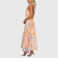 Halter Neck Maxi Dress Sleeveless Formal Fitted 4