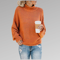 Women's Chunky Knit Jumper, Roll Neck Textured Stitch 1