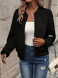 Quilted Bomber Jacket for Women, Cropped Zip Front 4
