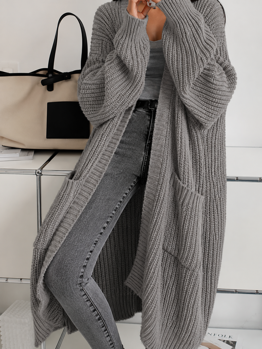 Allie | Oversized Soft Knit Long Cardigan for Women