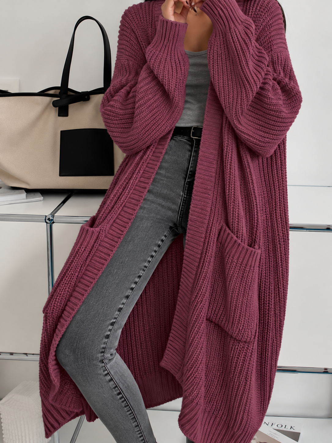 Allie | Oversized Soft Knit Long Cardigan for Women