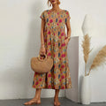 Women's Cotton Linen Midi Dress Casual Relaxed 1