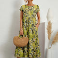 Women's Cotton Linen Midi Dress Casual Relaxed 6