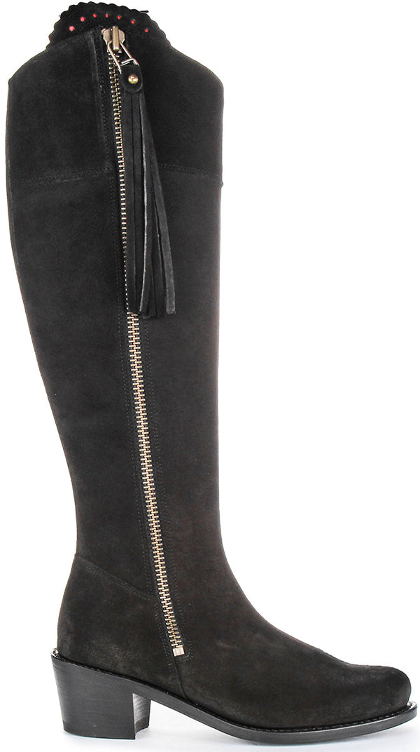 Valentina Slim | Black Narrow-Calf Riding Boots for Women