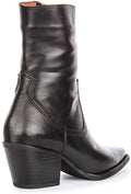 Luisa | Black Cowboy Ankle Boots for Women 3