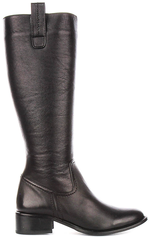 Jenna | Black Mid-Calf Riding Boots for Women