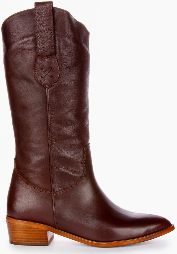 Anna | Brown Cowboy Mid-Calf Boots for Women