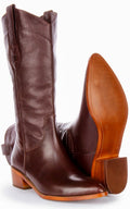 Anna | Brown Cowboy Mid-Calf Boots for Women 5