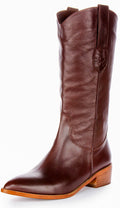 Anna | Brown Cowboy Mid-Calf Boots for Women 6