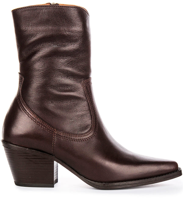 Luisa | Brown Cowboy Ankle Boots for Women