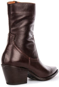 Luisa | Brown Cowboy Ankle Boots for Women 3