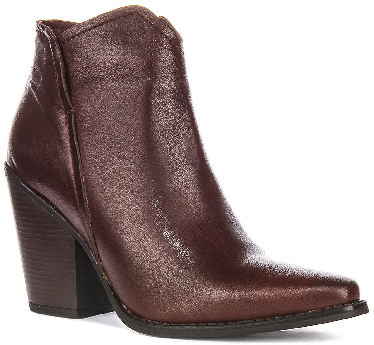 Willow | Dark Brown Cowboy Ankle Boots for Women