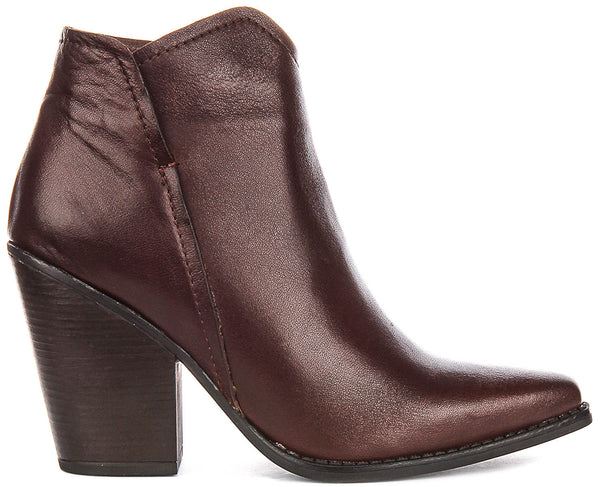 Willow | Dark Brown Cowboy Ankle Boots for Women