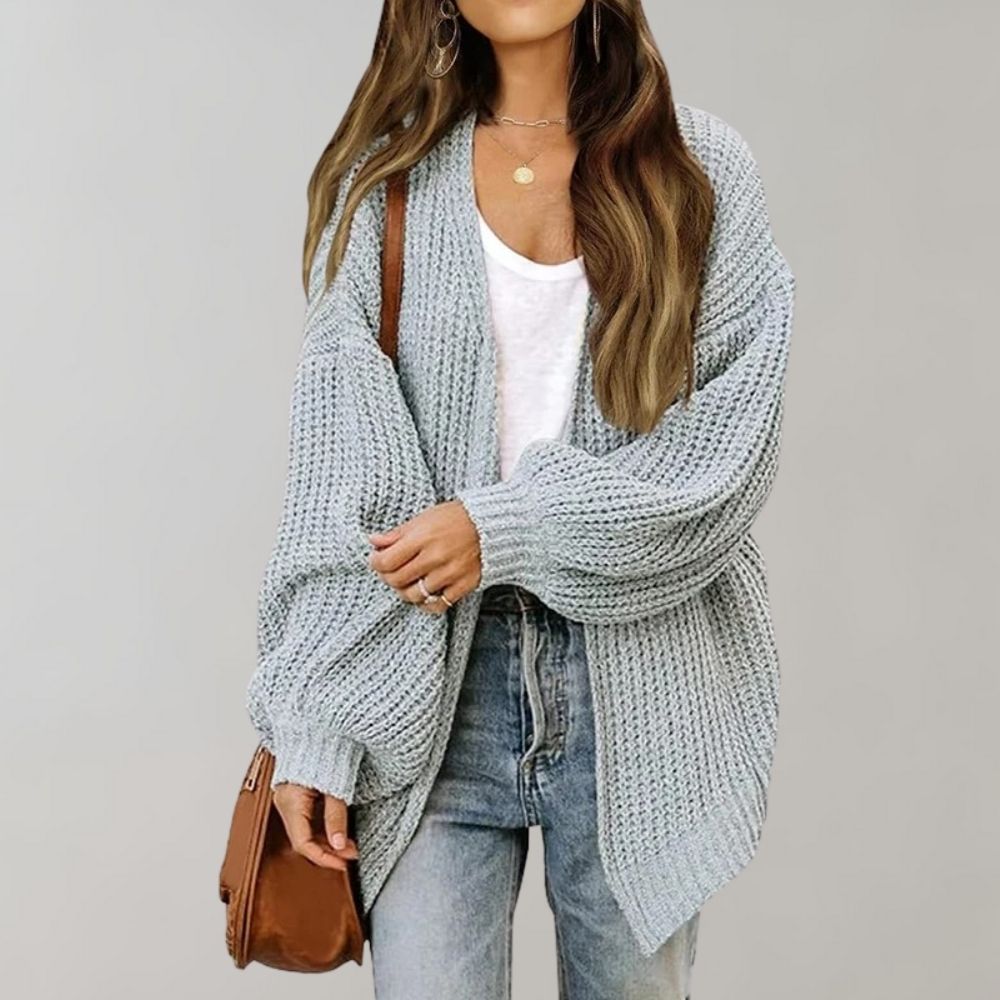 Waltraud | Chunky Knit Open-Front Batwing Cardigan for Women