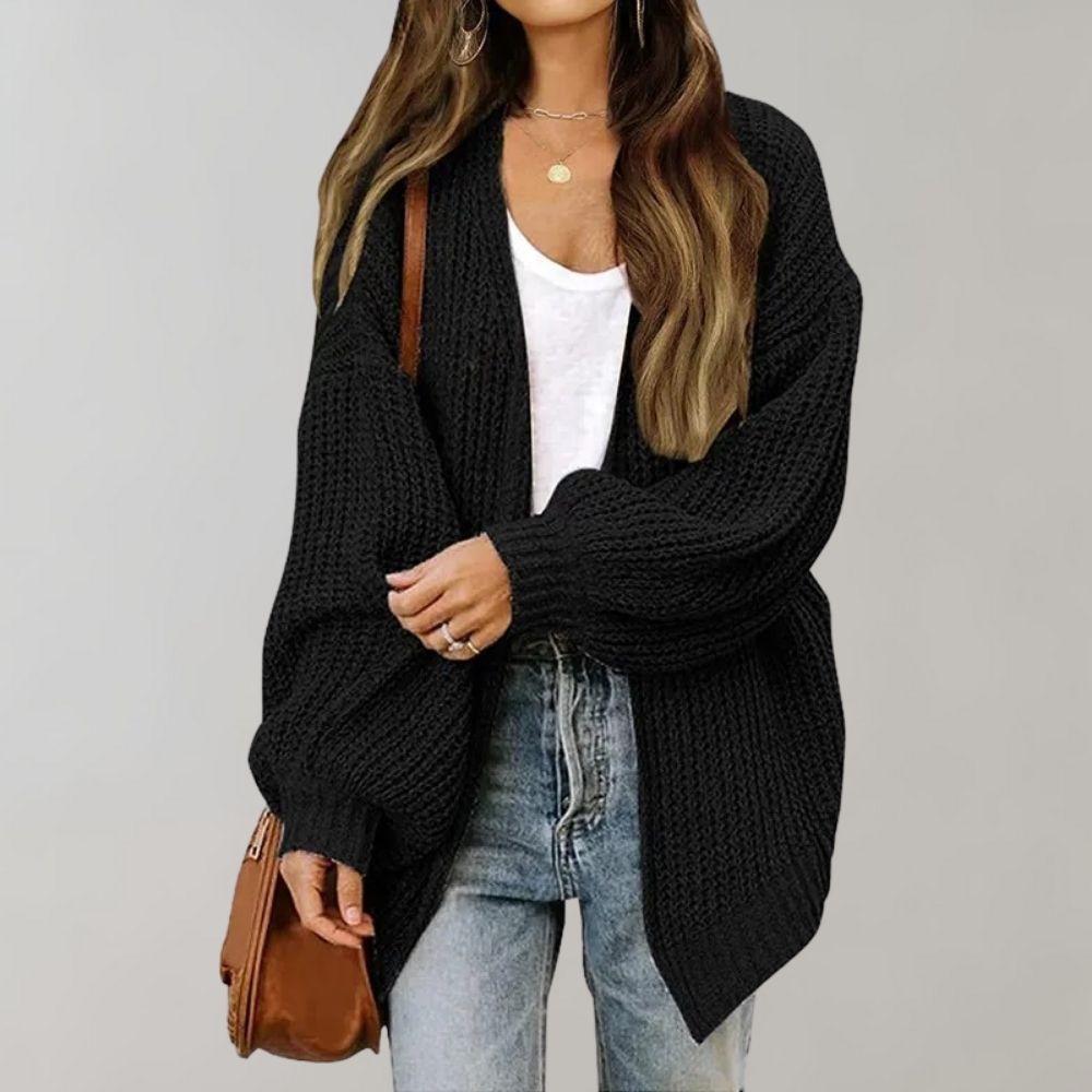 Waltraud | Chunky Knit Open-Front Batwing Cardigan for Women