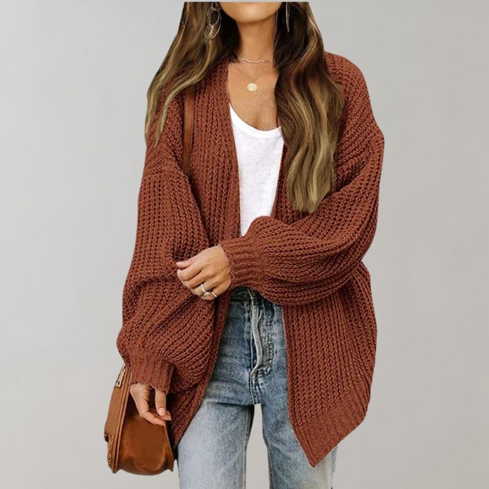 Waltraud | Chunky Knit Open-Front Batwing Cardigan for Women