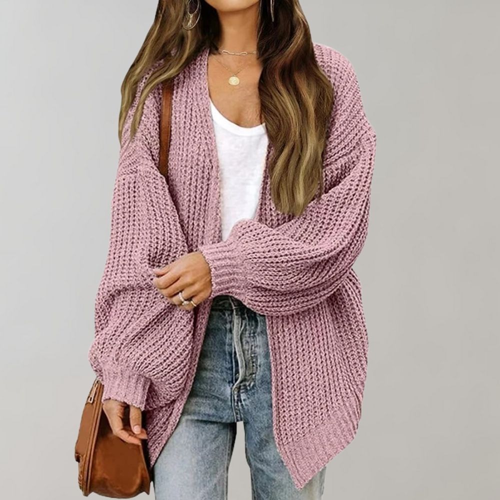 Waltraud | Chunky Knit Open-Front Batwing Cardigan for Women