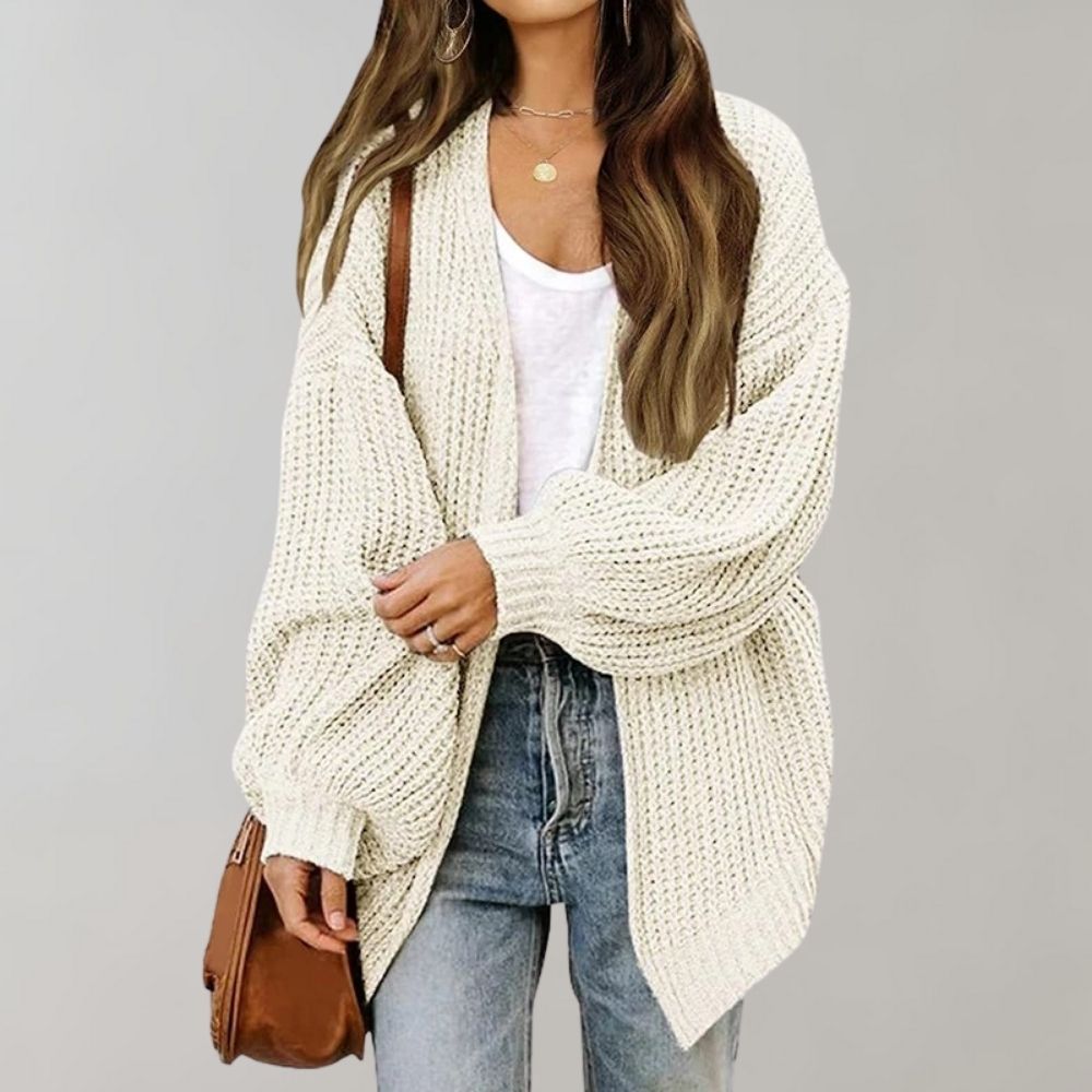 Waltraud | Chunky Knit Open-Front Batwing Cardigan for Women