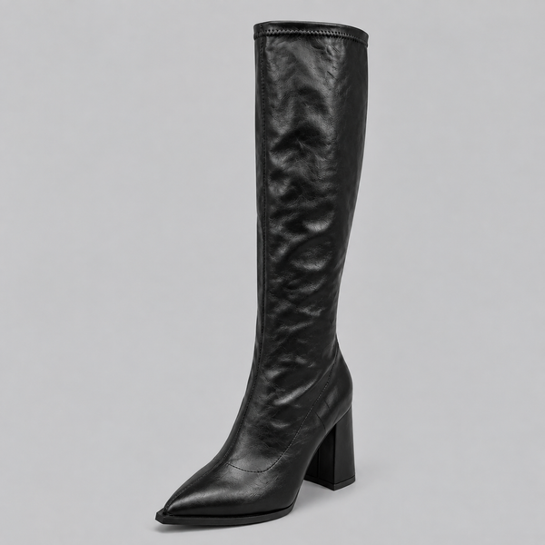 Pointed Toe Chunky Heel Knee-High Boots for Women