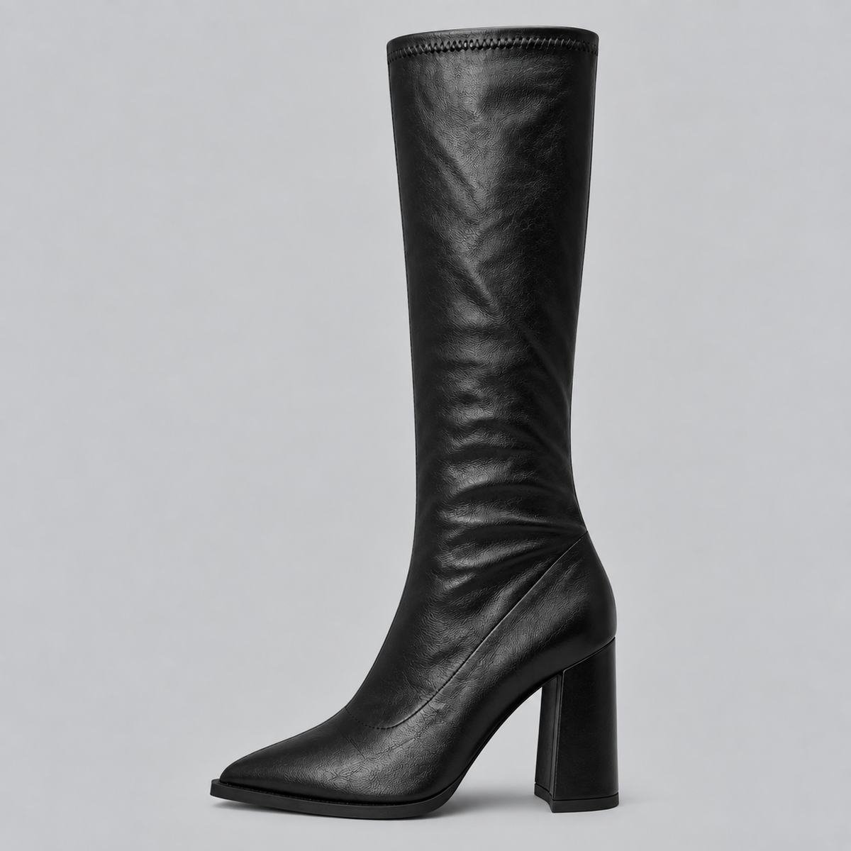 Pointed Toe Chunky Heel Knee-High Boots for Women