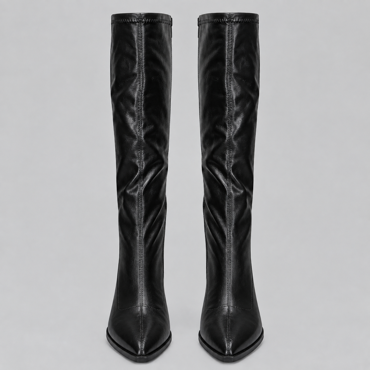 Women's Pointed Toe Knee High Boots, Chunky Block Heel