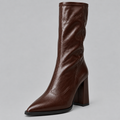 Pointed Toe Chunky Heel Knee-High Boots for Women 5