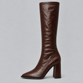 Pointed Toe Chunky Heel Knee-High Boots for Women 4