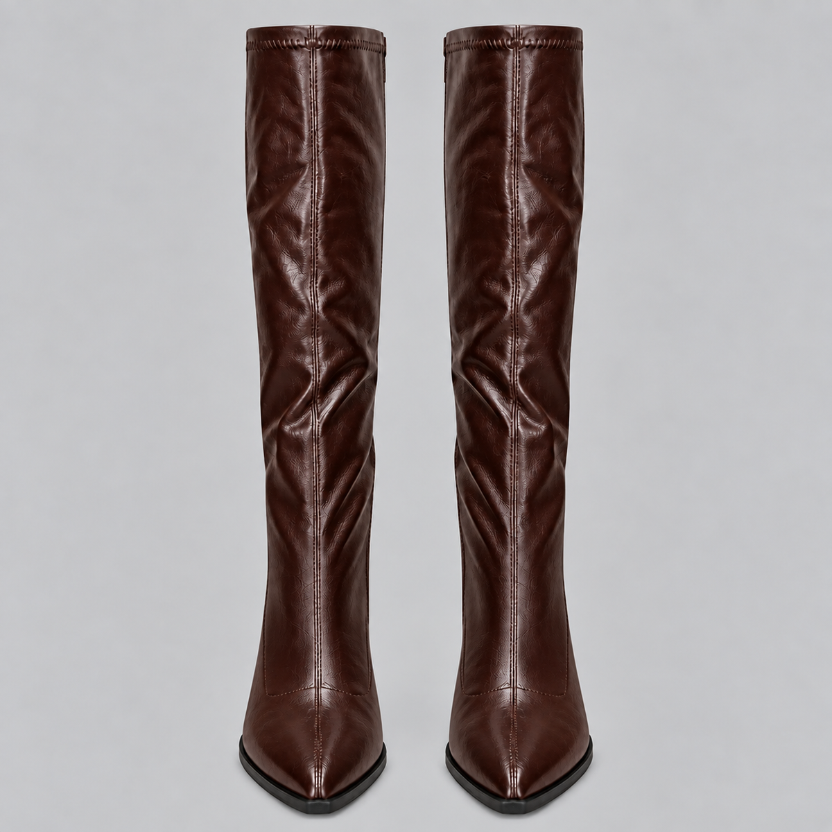 Women's Pointed Toe Knee High Boots, Chunky Block Heel