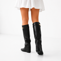 Pointed Toe Gold Hardware Knee-High Boots for Women 2