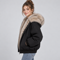 Montarello | Faux Fur Trim Hooded Puffer Jacket for Women 3