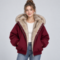Montarello | Faux Fur Trim Hooded Puffer Jacket for Women 6