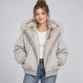 Montarello | Faux Fur Trim Hooded Puffer Jacket for Women 5