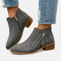 Vionne | Gray Leather Orthopedic Ankle Boots 1