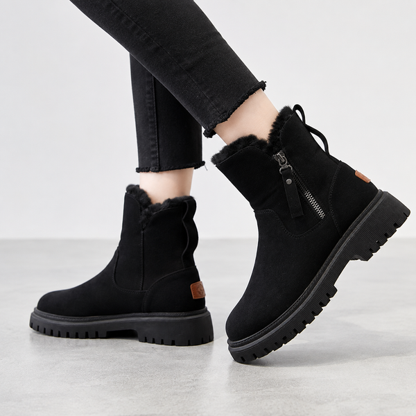 Chunky Sole Faux Fur Ankle Boots for Women