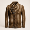 Tristan | Rugged Men's Shawl Collar Cable Knit Cardigan 3