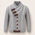 Tristan | Rugged Men's Shawl Collar Cable Knit Cardigan 5