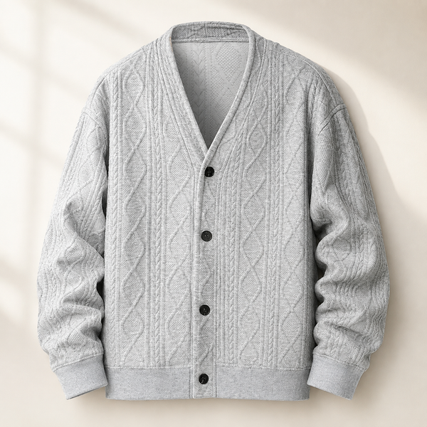 Preston | Classic Men's Diamond Knit Cardigan