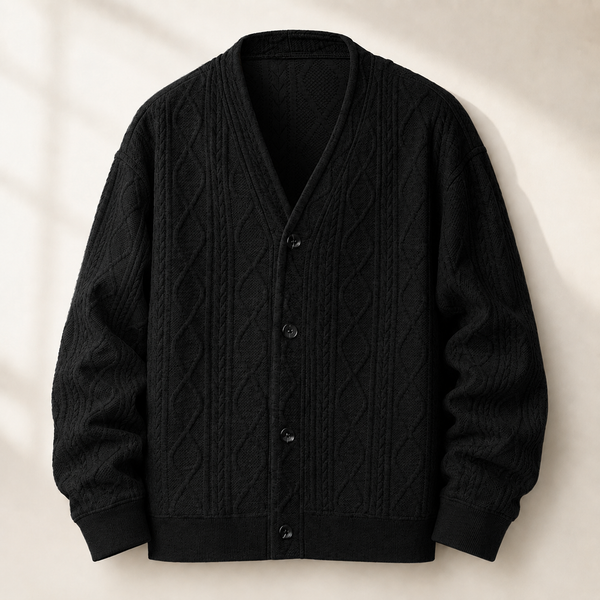 Preston | Classic Men's Diamond Knit Cardigan