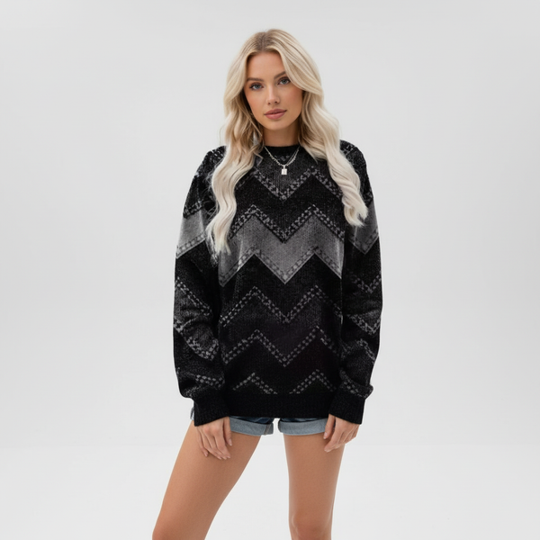 Daphne | Cozy Women's Chevron Knit Sweater