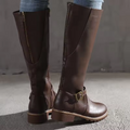Buckle Strap Lug Sole Knee-High Boots for Women 4