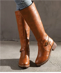 Buckle Strap Lug Sole Knee-High Boots for Women 5