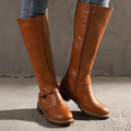 Buckle Strap Lug Sole Knee-High Boots for Women 6