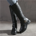 Buckle Strap Lug Sole Knee-High Boots for Women 1