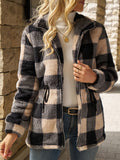 Eloise | Check Fleece Jacket with Stand Collar for Women 1