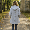 Women's Long Hooded Cardigan, Button Front with Pockets 6