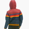 Colorblock Quilted Puffer Jacket for Women, Hooded 4