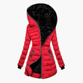Faux Fur Lined Puffer Jacket for Women, Longline 1
